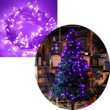 Imagem de Pisca Cordão 200 Lâmpadas LED Lilás Fio Branco De 220v E 17M - Genéric