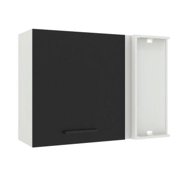 Imagem de Armário Aéreo de Canto Madesa Agata 1 Porta - Branco/Preto