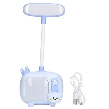 Imagem de Luz de Leitura para Crianças, Luz de Leitura para Crianças Domésticas Com Carga USB Estilo TV Base de Silicone Gooseneck Luz LED Macia para Crianças para Trabalho de Estudo de Estudantes (Azul)