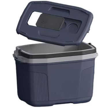 Imagem de Caixa Térmica Praia Pesca Camping 32 Litro Para 45 Latas Cerveja Refri ou 6 Litros Pet Azul,52.7X39X32.1cm