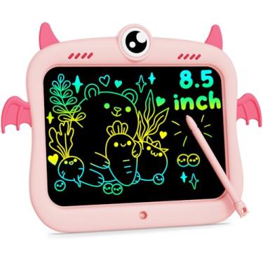 Imagem de bravokids Tablet de escrita LCD para crianças de 21 cm, quadro de desenho colorido, presentes de aniversário de Natal, brinquedos educativos e de aprendizagem para meninas de 3, 4, 5, 6, 7, 8 anos