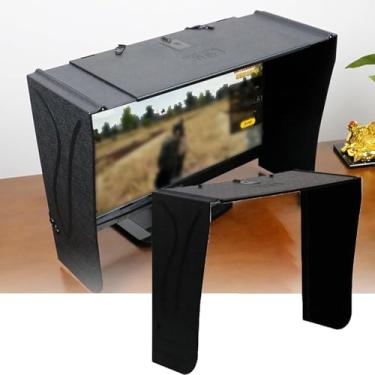 Imagem de Capuz Do Monitor De Computador De Mesa Largura Ajustável (41-69 Cm) Slot Para Cabo De Dados Para Fácil Uso Do Corretor De Cores Dobrável E Portátil Absorção De Luz Interna, Black