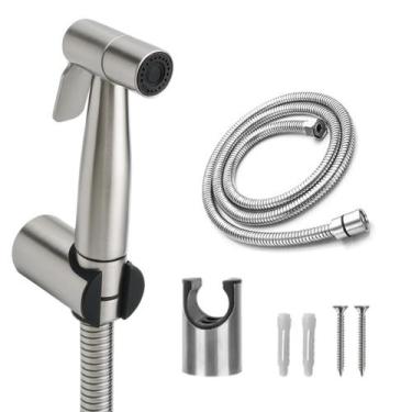 Imagem de Ducha Higienica Prata Preto Fosco Metal Lavabo Luxo - TATUDEBOA, Prata