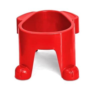 Imagem de Comedouro Plástico Elevado para Cães Postura Correta(Vermelho,1000ML - 2 Unid)