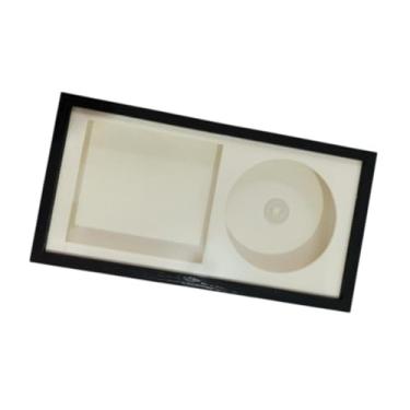Imagem de IEUDNS Moldura para CD, caixa de exposição de CD, resistente a quebra, moldura para álbum, disco de música, caixa de madeira para escritório, montagem na