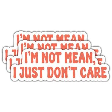 Imagem de (3 peças) Adesivos I'm Not Mean, I Just Don't Care Citações Engraçadas Decalque Adesivos de Vinil Impermeável Adulto para Laptop Kindle Copo de Carro Garrafa de Água Caneca Telefone Notebook Capacete