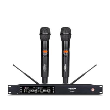 Imagem de Microfone Profissional Sem Fio Loudstar Acoustics LD-700, Sistema Duplo UHF, Ideal para Eventos, Shows, Igrejas, 200 Frequências, LCD, 100m Alcance