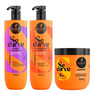 Imagem de Kit Shampoo, Condicionador e Máscara Haskell Se Curve 3 Manteigas 500ml/g