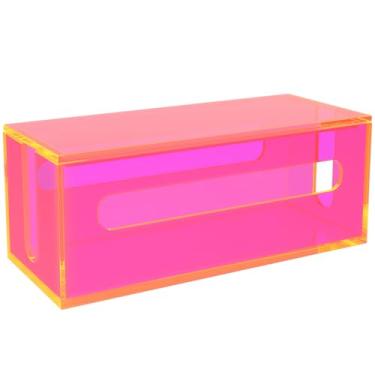 Imagem de Caixa de gerenciamento de cabos, caixa organizadora de cabos de acrílico, caixa de armazenamento para esconder fios, rosa neon