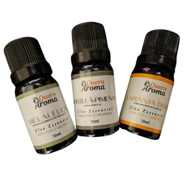 Imagem de Kit Bem-Estar Essencial (3x10ml) – Óleos de Hortelã-Pimenta, Melaleuca e Laranja Doce – Energia, Proteção e Alegria – Quero Aroma