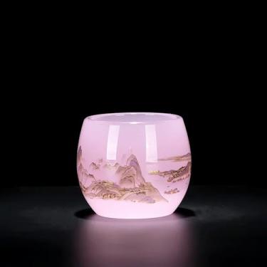 Imagem de Xícara de chá de vidro Qianli Jiangshan xícara de chá esculpida xícara mestre kungfu chinês conjunto de chá várias cores para escolher