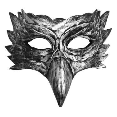 Imagem de Máscara de pássaro de águia de Halloween, acessório de fantasia de baile de máscaras, design de bico meio rosto