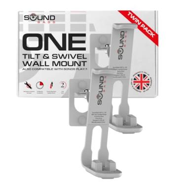 Imagem de 2 x Suporte de Parede para ONE, ONE SL, Play:1 - Pacote Duplo - Branco - Compatível com Sonos ONE, ONE SL e Play:1 (Par, Pacote Duplo)