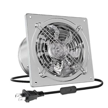 Imagem de HYZHANHONG Exaustor de 6 polegadas, Exaustor de cozinha para parede, Exaustores portáteis para janela, Exaustor de banheiro de parede para cozinha, oficina, porão (prata)