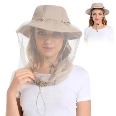 Imagem de Chapéu Mosquito Head Net  boné para insetos, proteção solar UPF 50+ co