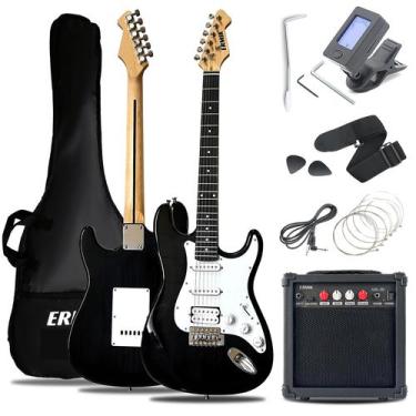 Imagem de Kit de guitarra elétrica Ermik Soild Body com amplificador 20W para in