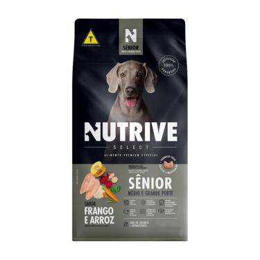Imagem de Ração Cães Nutrive Select Senior Médio e Grande Frango e Arroz 15kg