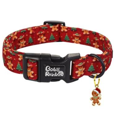 Imagem de Bobo Rainbow Coleira para cães de Natal, coleiras macias para animais de estimação, coleira fofa para animais de estimação, fivela de plástico, ajustável, resistente, colar de inverno para cães e