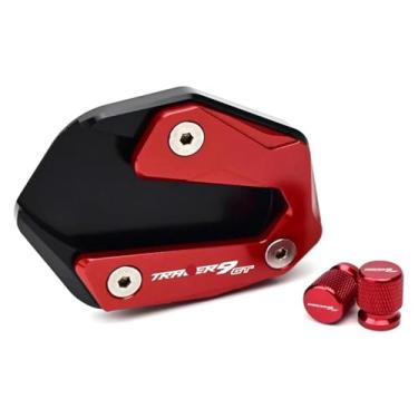 Imagem de Acessórios de motocicleta Suporte lateral de pé ampliador tampa de válvula de pneu compatível com Y&AMAHA Tracer 9 GT 9GT Tracer9GT 2021-2023 2022 (1combo vermelho)