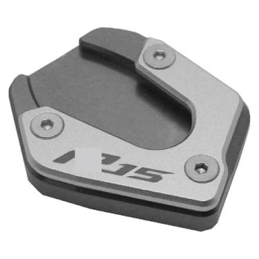 Imagem de BYYINGSUS Acessórios de modificação de motocicleta Suporte lateral ampliador almofada de suporte CNC alumínio compatível com YZF R15 V3 YZFR15 2017-2020 (cinza)