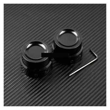 Imagem de BYYINGSUS Tampa preta da porca do eixo traseiro dianteiro compatível com Sportster XL 883 1200 (frente sem logotipo)