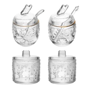 Imagem de Kit Meleira e Açucareiro Butterfly Vidro com Fio de Ouro Sofisticação para Mesa Posta