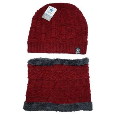 Imagem de Kit Touca E Cachecol Unissex Redstar Winter Inverno Frio Em Lã Poliést