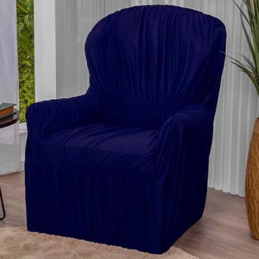 Imagem de Capa Para Poltrona 1 Lugar Elasticada Lisa - Lenharo Enxovais, Marinho