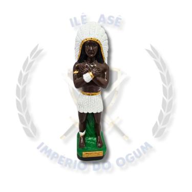 Imagem de Imagem Gesso Caboclo 20Cm - Caboclo Pena Branca