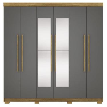 Imagem de Guarda Roupa Casal 6 Portas 2G Espelho 218 cm Nature Alasca VLR