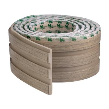 Imagem de Painel Ripado Autocolante Meu Rodapé - 10cm x 1cm, 10m, Madeto Carvalho