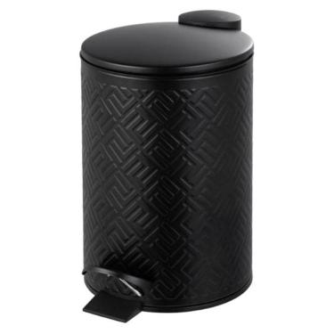 Imagem de Lixeira de Metal Preta Paramount 12 Litros com Pedal e Cesto