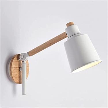 Imagem de Luminária de parede com braço oscilante branco, luminária de parede moderna, arandela ajustável, luzes de leitura de cabeceira, luminárias de decoração para cozinha, quarto, corredor, casa d