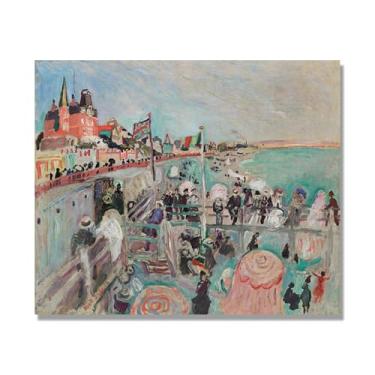 Imagem de NHLDZYH Folhas impressionistas, (praia de Le Havre) de Raoul Dufy, reprodução de quadros, quadros de pinturas famosas, imagem murais quartos. 80 x 96 cm apenas tela.