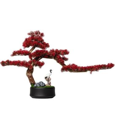 Imagem de Árvore de simulação, estilo chinês, bonsai, vermelho, artificial, entrada doméstica, simulação, valor verde