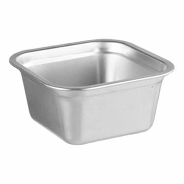 Imagem de predolo Bacia quadrada de aço inoxidável, bacia de lavar, tigela de sopa, recipiente de armazenamento de alimentos para servidor de buffet, prato de lanche de, 7.8 Cm de Altura