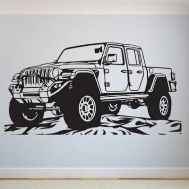Imagem de Adesivos de parede de veículos off-road, pôsteres de parede Jeep, decalques artísticos de carro, decorações de quarto infantil, murais 144 x 80 cm