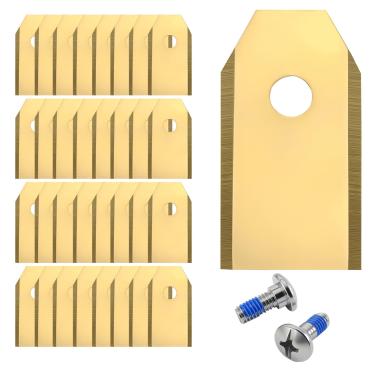 Imagem de REEYEAR Pacote com 36 lâminas de substituição para Segway Navimow i & H-Series – Lâminas de cortador pretas revestidas de titânio premium – Conjunto de 6 lâminas com parafusos para pontos de corte