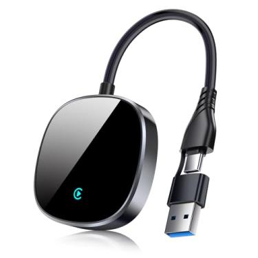 Imagem de YUYUNLOMN Adaptador Carplay sem fio para Apple iPhone iOS 10+, Plug and Play, WiFi 2,4/5GHz, Bluetooth CarPlay transmissão de baixa latência, CarPlay sem fio para vários carros com Carplay com fio na