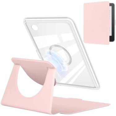 Imagem de YoungMe Capa giratória de 360 graus para Kobo Clara Color 2024 de 15 cm, design magnético destacável, capa protetora com suporte ajustável, traseira transparente com hibernar/despertar automático