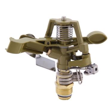 Imagem de XMGKMN Aspersor plano rotativo de liga de zinco fácil de instalar Aspersor de gramado ajustável de metal para jardim paisagem aspersor ângulo controlável 1,27 cm