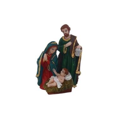 Imagem de Imagem da Santa Sagrada Família de Nazaré com lamparina Presépio de Na