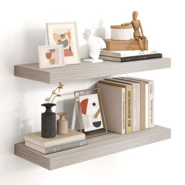 Imagem de Prateleira flutuante Heimlove 61 cm x 24 cm x 4 cm, conjunto de suport