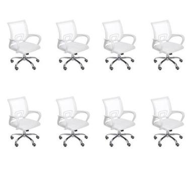 Imagem de Kit 8 Cadeiras para Escritório Diretor Tela Mesh com Relax Tok 3310 - 