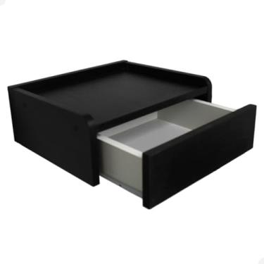Imagem de Mesa de Cabeceira Suspensa MDF Criado Com Gaveta (Preto)