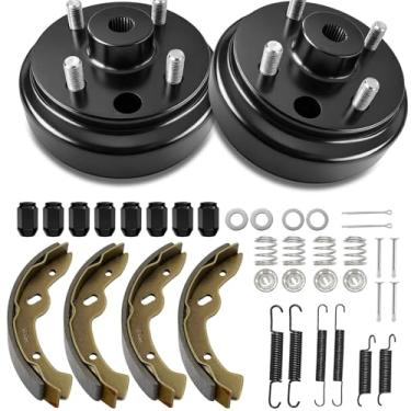 Imagem de LEAPGOMAX Kit de manutenção de freio de carrinho de golfe para EZGO TXT elétrico 1997-up com tambores de cubo de freio, de freio e kit de mola de freio OEM # 19186G1, 70794G01, 70795G01 (não serve para modelos a gás)