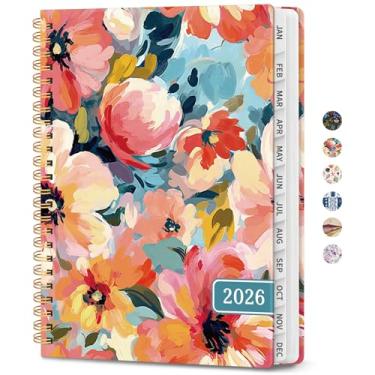 Imagem de Agenda 2026 – Agenda semanal e mensal, janeiro de 2026 a dezembro de 2026, agenda de calendário 2026 com encadernação em espiral, bolso interno, perfeito para material escolar de escritório em casa