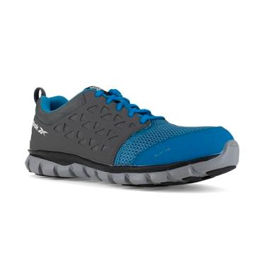 Imagem de Reebok Tênis masculino Rb4040 Sublite Cushion Work Athletic Alloy Toe Azul e Cinza Segurança, Azul, 8.5 X-Wide
