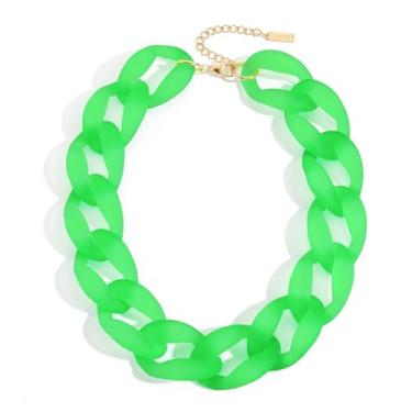 Imagem de BERYOHZ Colar de corrente de acrílico moderno com gargantilha grossa para mulheres, Acrílico, Sem Pedra Preciosa