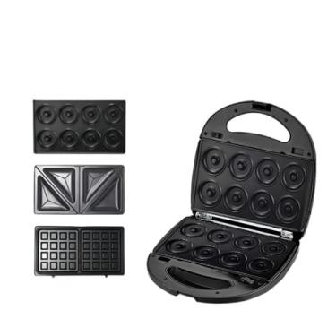 Imagem de Sanduicheira Elétrica 3 em 1-110V Wafle Lanches Donuts Sanduiche Rosquinha com Grelhas Removíveis Máquina Antiaderente